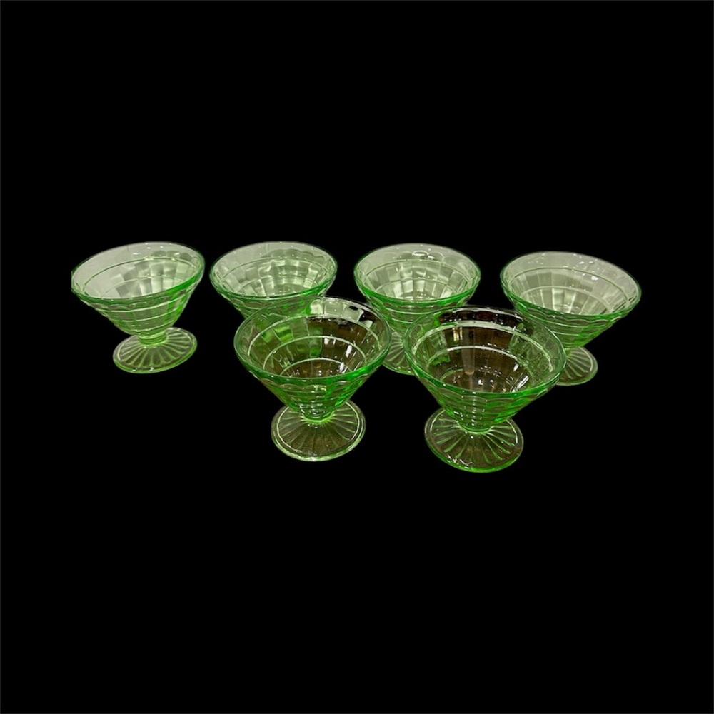 Uranium Depression Glass Shebert cups.